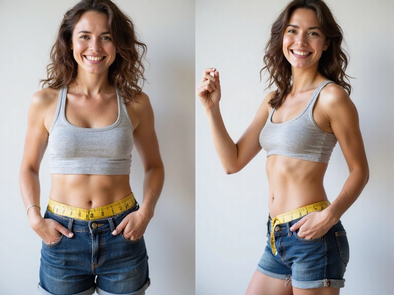 Žena se raduje z redukce váhy